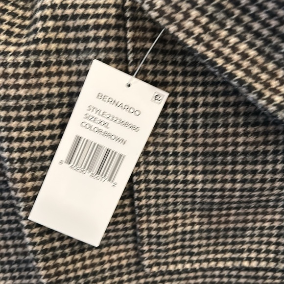 Bernardo houndstooth wool blend notch collar coat - Picture 3 of 5